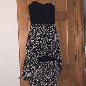 Speechless Leopard black high low mini dress